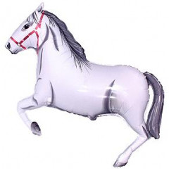 Воздушный шар фольгированный 42" Фигура Лошадь белая 75*107 см