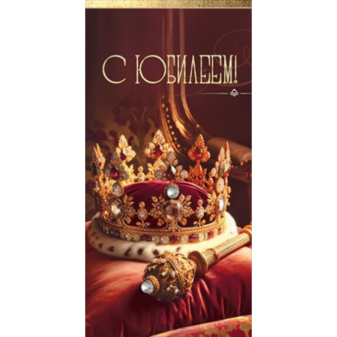 Конверт для денег "С Юбилеем!" Корона