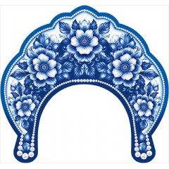 Кокошник "Синий орнамент"