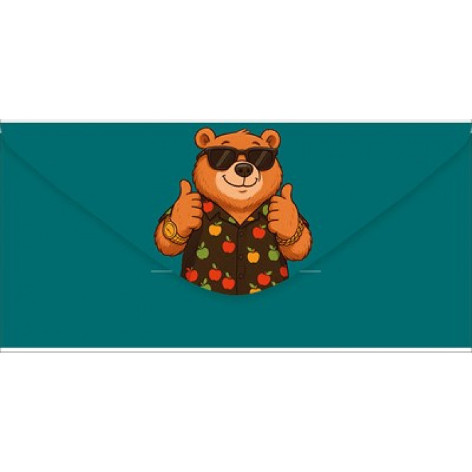 Конверт для денег "Крутой медведь"