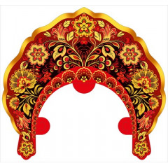 Кокошник "Красное, черное и золото"