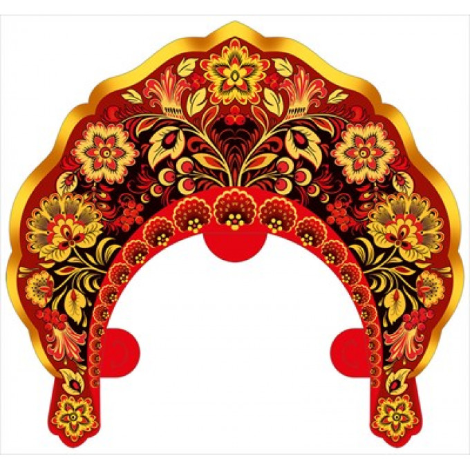 Кокошник "Красное, черное и золото"