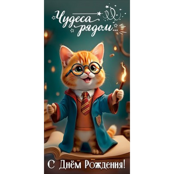 Конверт для денег "Чудеса рядом. С Днём рождения!"