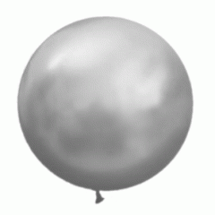 Воздушный шар латексный 122см без рисунка металлик Серебрянный