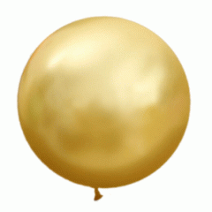 Воздушный шар латексный 122 см без рисунка металлик Золотой