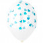 Воздушный шар латексный с рисунком 14" кристалл шелкография сердца мятные