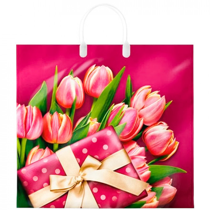 Пакет П/Э с пластмассовыми ручками 38*35 см (90мк) Паттерн ламинация