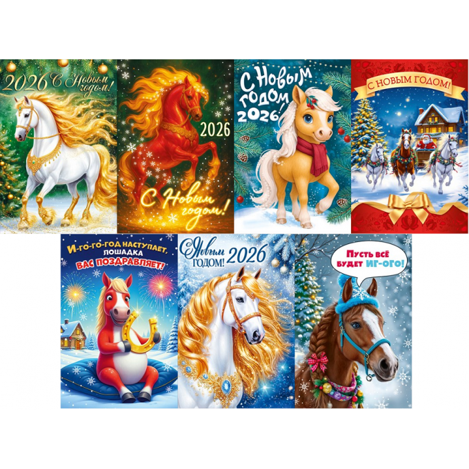 Открытка С Новым годом! Символ года Микс (7в*3)