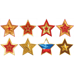 Украшение на скотче "Звезда" МИКС (8в*3)