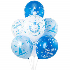 Воздушный шар латексный с рисунком 12" пастель шелкография С ДР Море Зовет