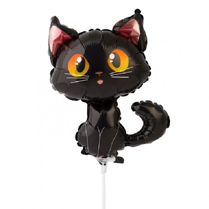 Воздушный шар фольгированный Мини-фигура 13" Кот черный 32*29 см