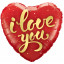 Воздушный шар фольгированный 18\'\'/46 см Сердце Я люблю тебя (золотое конфетти) Красный