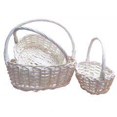 Набор корзин из 3 шт Ива Овал 38*30*13, 33*25*12, 28*20*10см Белый