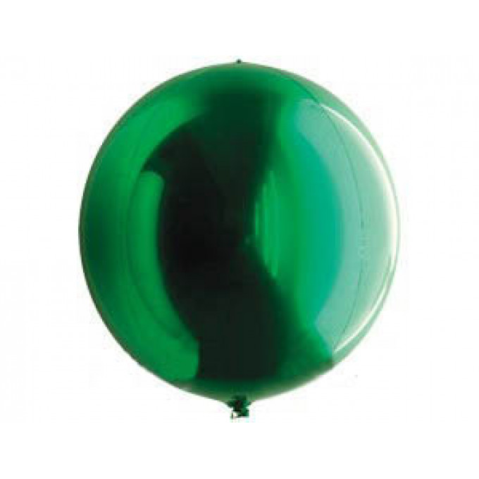 Воздушный шар без рисунка 3D СФЕРА 10" Металлик зеленый/Green