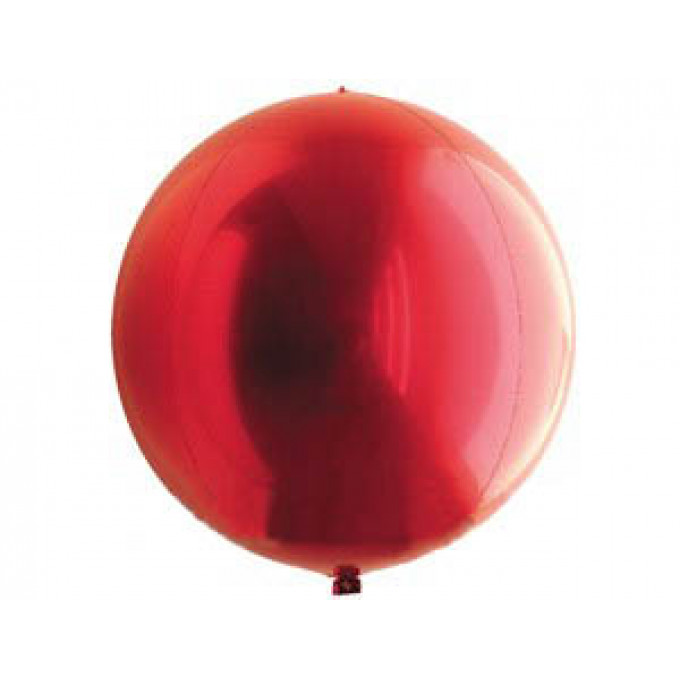 Воздушный шар без рисунка 3D СФЕРА  7" Металлик красный/Red