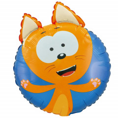 Воздушный шар фольгированный 24"/62 см Круг Котэ выглядывающий