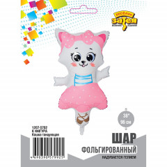 Воздушный шар фольгированный 38"/96см Фигура Кошка танцующая