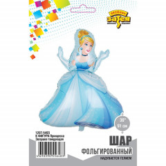 Воздушный шар фольгированный 36"/91 см Фигура Принцесса Золушка танцующая