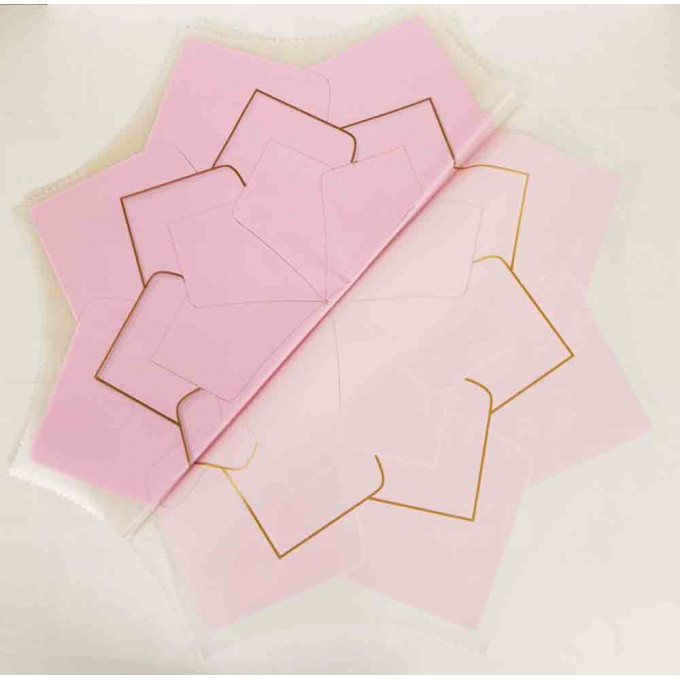 Салфетка для букета 58*58см пластик Розовая звезда