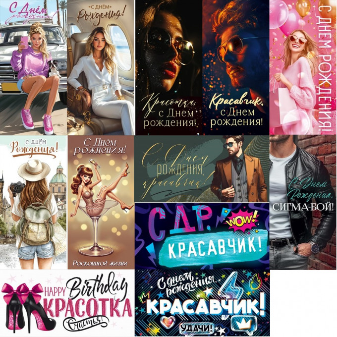 Конверт для денег С ДР! Молодежка Микс (12в*2)