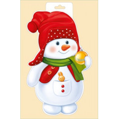 Плакат "Снеговик с шариком"