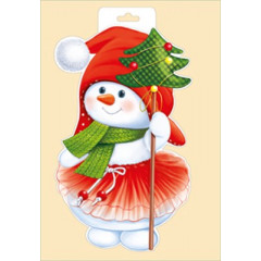 Плакат "Снеговик с елочкой"