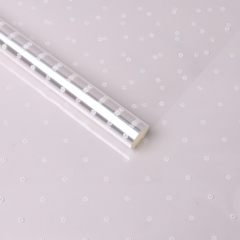 Пленка цветная 70см/200гр Цветочки белый