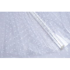 Пленка цветная 70см/200гр Цветочки белый