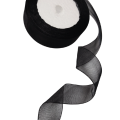 Лента органза 25мм*25ярд ЧЕРНЫЙ