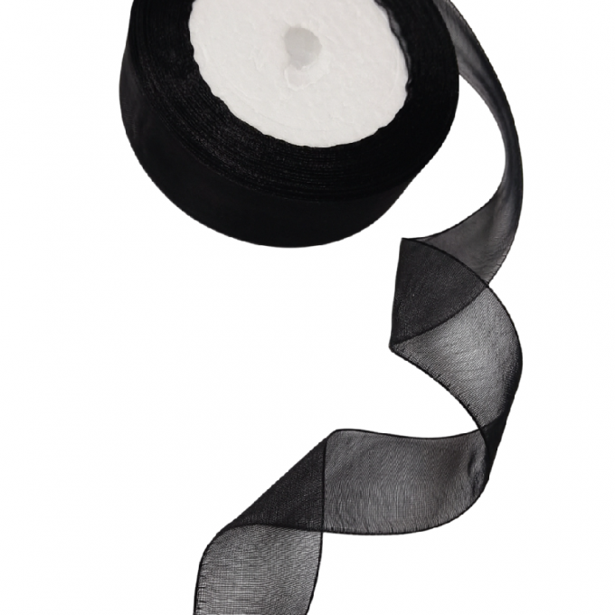Лента органза 25мм*25ярд ЧЕРНЫЙ