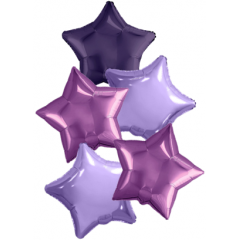 Набор фольгированных шаров 19"/46см Звезды МИКС (5в*1)