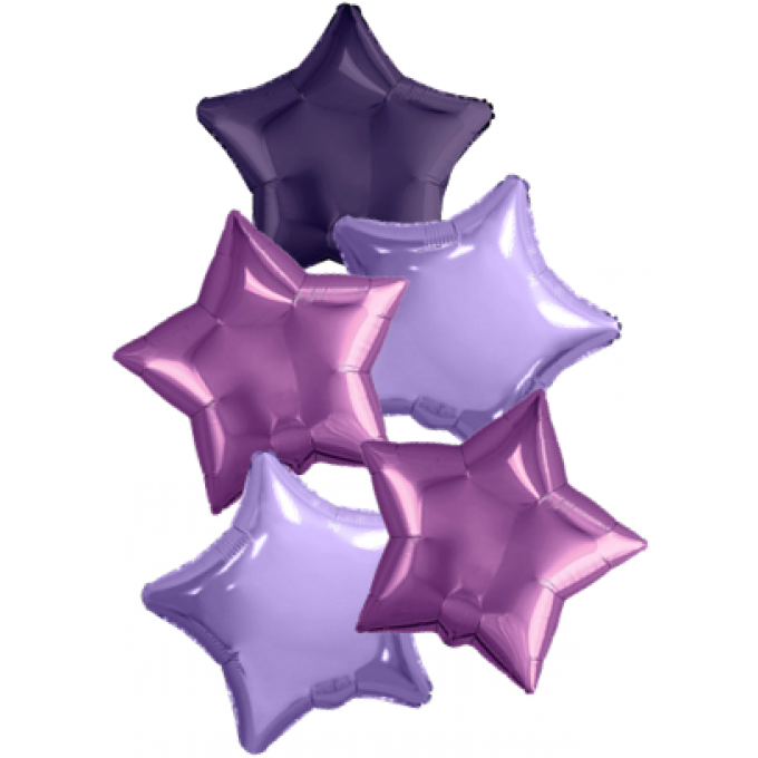 Набор фольгированных шаров 19"/46см Звезды МИКС (5в*1)