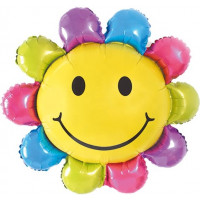 Воздушный шар фольгированный 17''/43 см Мини-фигура Цветок Разноцветный