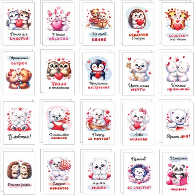 Открытка мини МИКС (20в*2)