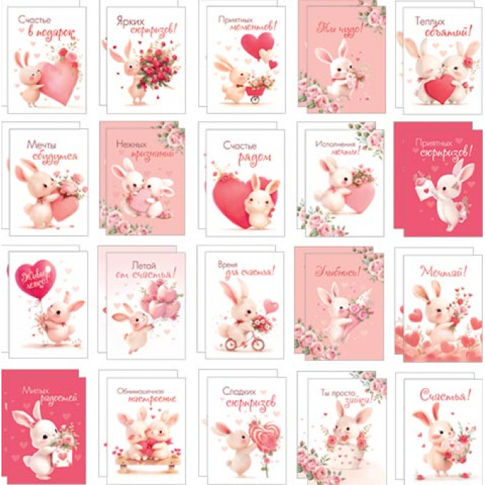 Открытка мини МИКС (20в*2)