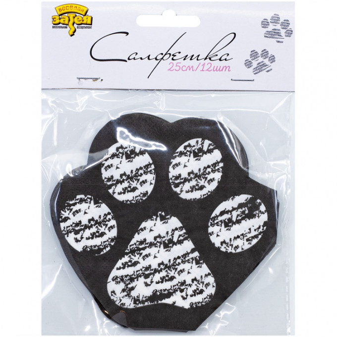 Салфетка фигурная Котики 25см 12шт