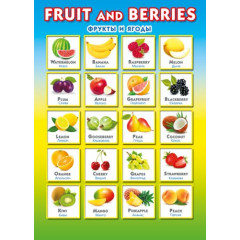Мини-плакат двусторонний "Овощи/фрукты"