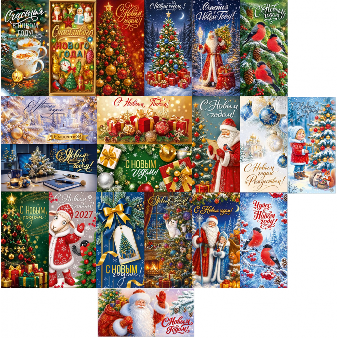 Конверт для денег С Новым годом! Микс (20в*1)