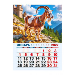 Календарь отрывной на магните на 2027 год "Год Щедрой Козы"