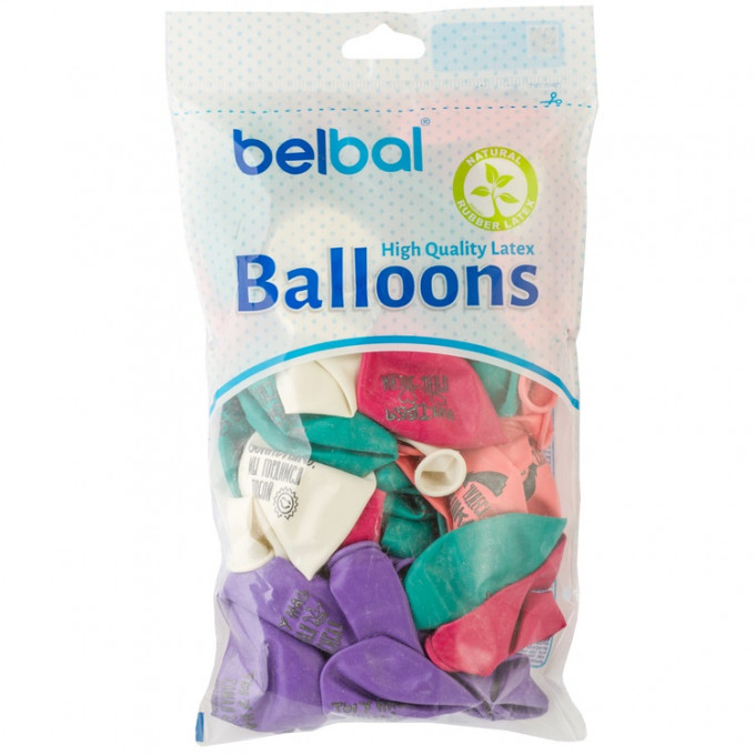 Воздушный шар латексный с рисунком 14" пастель Пожелания Доченьке ассорти