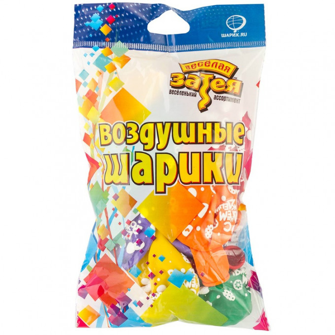 Воздушный шар латексный с рисунком 12" пастель шелкография С Днем рождения! Горошек стильный