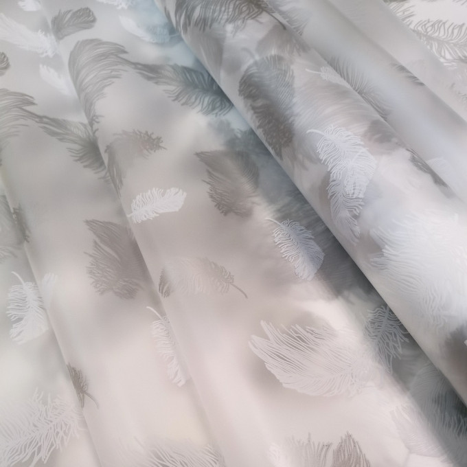 Пленка матовая 60см*10ярд Перья СЕРЕБРО