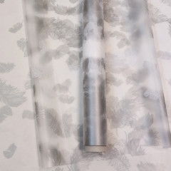 Пленка матовая 60см*10ярд Перья СЕРЕБРО