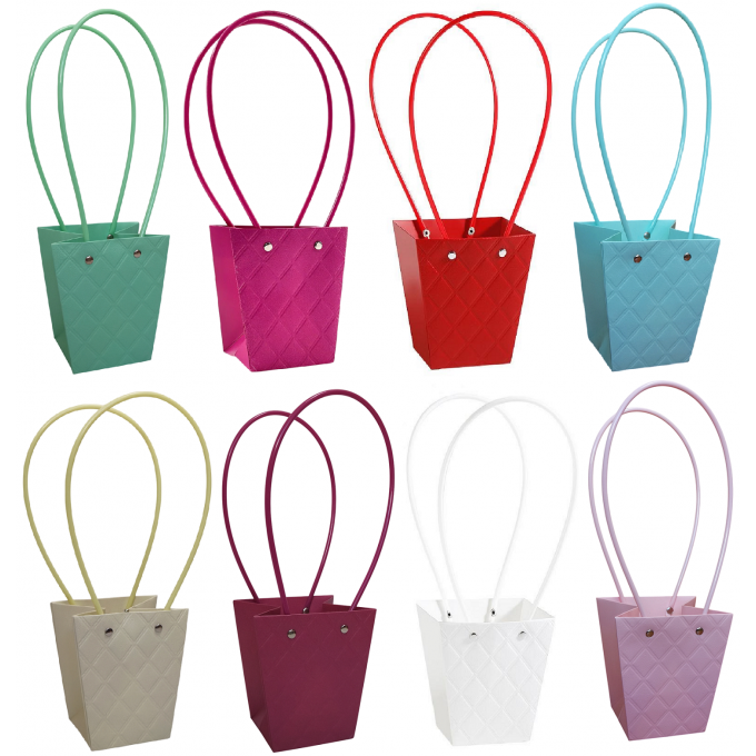 ПЛАЙМ пакет для цветов и подарков РОМБЫ 12*8*12,5см АССОРТИ (8в*1)