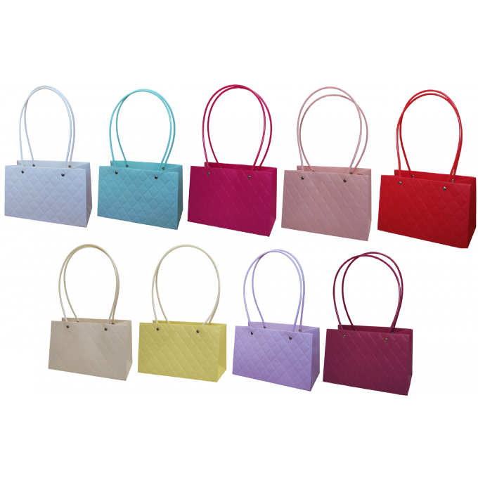 ПЛАЙМ пакет для цветов и подарков РОМБЫ 22*10,5*13,5см АССОРТИ (9*1)