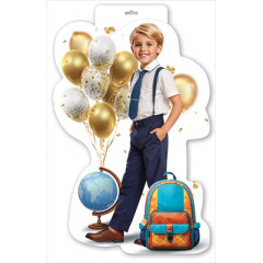 Вырубной плакат "Мальчик с глобусом"