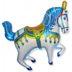Воздушный шар фольгированный 42" Фигура Лошадь цирковая голубая 107*80 см