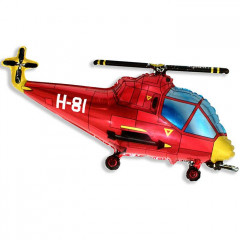 Воздушный шар фольгированный мини-фигура 14" Вертолет красный 36 см