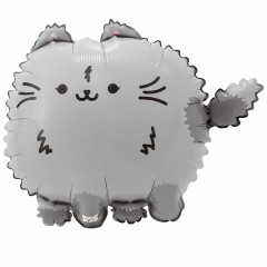Воздушный шар фольгированный 20"/52 см фигура ПушМяу Кошка серая