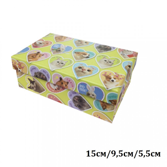 Коробка подарочная Прямоугольник 15*9,5*5,5 см ЗВЕРЮШКИ МЕМЫ